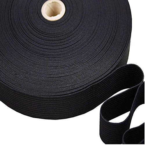 Anlising Schwarz Gummiband,Nähen Elastisches Band,Elastische Gummiband,20 MM Breit x 40 Meter Elastisches Polyester-Band, Gummibänder Nähen,Elastisches Farbband,für Nähen und Haushalt DIY Handwerk von Anlising