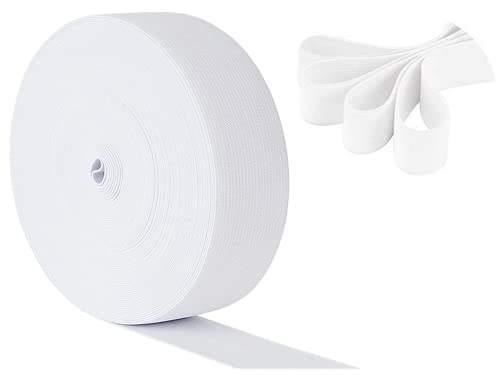 Anlising Weiß Gummiband,Nähen Elastisches Band,Elastische Gummiband,20 MM Breit x 40 Meter Elastisches Polyester-Band, Gummibänder Nähen,Elastisches Farbband,für Nähen und Haushalt DIY Handwerk(Weiß) von Anlising