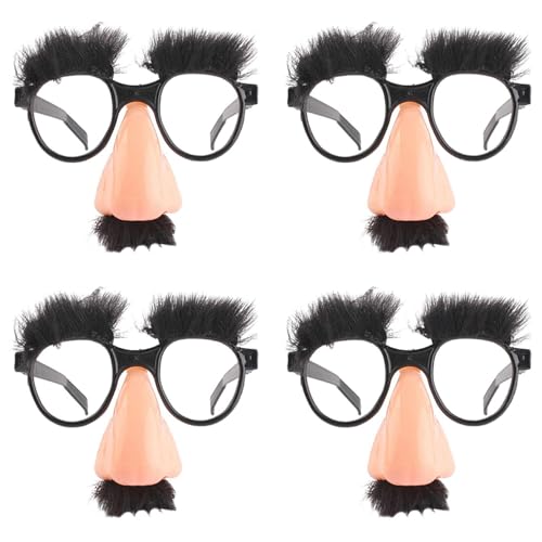 12 Stück Große Nase Lustige Brille - Lustige Verkleidung Brille Neuheit Lustige Brille Mit Nase Und Schnurrbart Für Kinder Erwachsene Halloween Kostümparty Bevorzugt Fotokabinen- Requisiten Brille von Anloximt