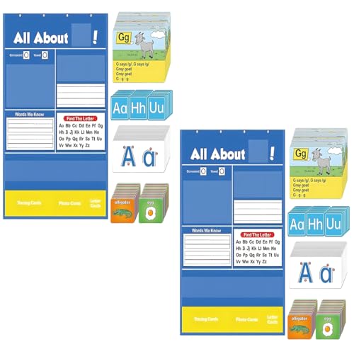 2 SET Taschentafel Zum Lernen Des Alphabets - Komplettes Alphabet Lerntafel - Interaktives Schreibwerkzeug Für Kindergarten Und Klasse Zu Hause von Anloximt