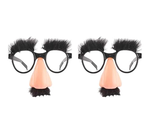 Anloximt 2Pack Brille mit Nase Schnurrbart Verkleidungsbrille mit lustiger Nase große Nase Brille Favors für Halloween Geburtstagspartys Kostü von Anloximt