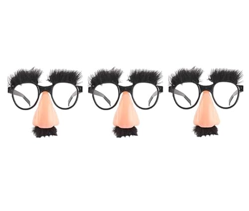 Anloximt 3Pack Brille mit Nase Schnurrbart Verkleidungsbrille mit lustiger Nase große Nase Brille Favors für Halloween Geburtstagspartys Kostü von Anloximt