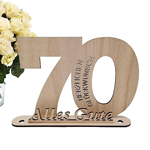 Anloximt Geburtstags-Zahlenschild aus Holz | Alles Gute Große Holzzahlen | Dekoratives Schild mit stehenden Zahlen und Scheiben, Holzschild für Geburtstag, Party, Hochzeit von Anloximt