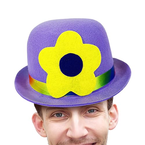 Anloximt Jester Hut - Blumenmuster Clownhut mit Flacher Krone - Praktische Clown Zubehöre Für Zuhause Festivals Cosplay Kostüme Auftritte Anloximt Jester Hut - Blumenmuster Clownhut mit Flacher Krone - Praktische Clown Zubehöre Für Zuhause Festivals Cosplay Kostüme Auftritte von Anloximt