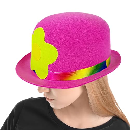 Anloximt Zirkushut | Flache Kopfbedeckung Clown Kostüm - Farbige Atmungsaktive Jester Accessoires Für Kostüm, Outdoor, Cosplay, Feste Anloximt Zirkushut | Flache Kopfbedeckung Clown Kostüm - Farbige Atmungsaktive Jester Accessoires Für Kostüm, Outdoor, Cosplay, Feste von Anloximt