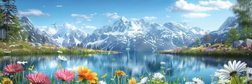 Blume Diamond Painting Schneeberg Diamant Painting Bilder Erwachsene,5D Diamant Malerei Kits Kinder,DIY Rund Full Drill Diamant Art Painting Strass Stickerei Malerei Set für Home Décor 35x70cm Blume Diamond Painting Schneeberg Diamant Painting Bilder Erwachsene,5D Diamant Malerei Kits Kinder,DIY Rund Full Drill Diamant Art Painting Strass Stickerei Malerei Set für Home Décor 35x70cm von Anmiong