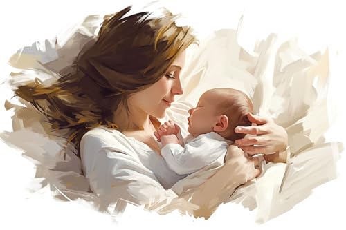 Malen Nach Zahlen Erwachsene Mutter Malen Nach Zahlen Liebe Paint by Numbers Anfänger kinder,DIY Handgemalt Ölgemälde Leinwand Kits mit Pinseln Acrylfarben Bastelset,Home Deko,Frauen Geschenk 80x110cm von Anmiong