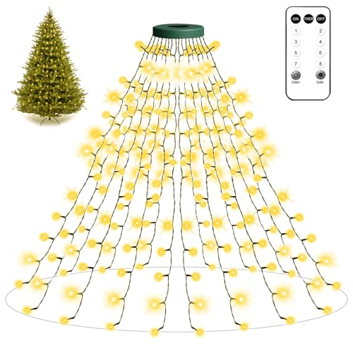 Anmossi LED Weihnachtsbaum-Lichterkette, Kaskaden-Design, Warmweiß, mit Transformator Anmossi LED Weihnachtsbaum-Lichterkette, Kaskaden-Design, Warmweiß, mit Transformator von Anmossi