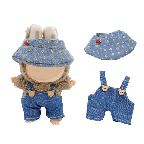 La-bu-bu Kleidung Zubehör, Bekleidung für 17cm La-bu-bu Puppe | Einheitsgröße La-bu-bu Monster Kawaii Puppenkleidung | Mini Kuscheltier Kleidung Outfit (Ohne Puppe), Dunkelblau von AnnBully