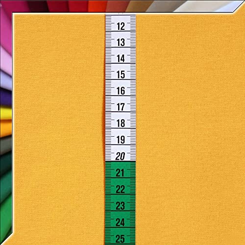 Bündchenstoff Schlauchware - 140 cm XXL Breite in ca. 60 Farben - Oeko-Tex Standard 100 - ab 25cm Länge (Gelb) von Anna Kudella Bündchenstoff
