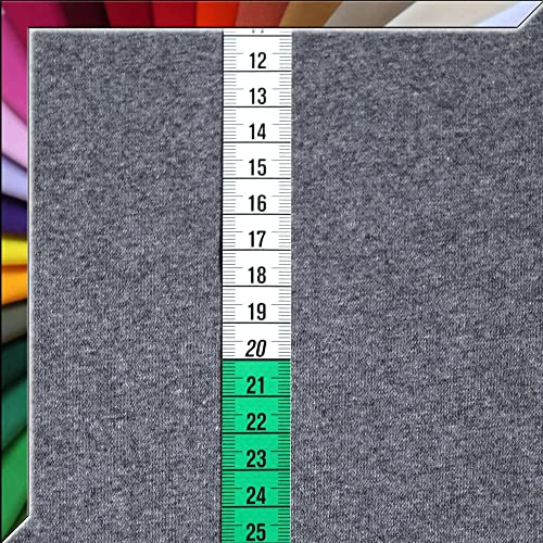 Bündchenstoff Schlauchware - 140 cm XXL Breite in ca. 60 Farben - Oeko-Tex Standard 100 - ab 25cm Länge (Grau Melange) von Anna Kudella Bündchenstoff