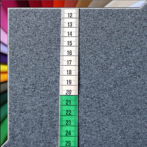 Bündchenstoff Schlauchware - 140 cm XXL Breite in ca. 60 Farben - Oeko-Tex Standard 100 - ab 25cm Länge (Rauchblau Melange) von Anna Kudella Bündchenstoff