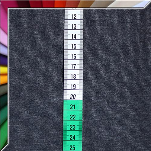 Bündchenstoff Schlauchware - 140 cm XXL Breite in ca. 60 Farben - Oeko-Tex Standard 100 - ab 25cm Länge (Anthrazit Melange) von Anna Kudella Bündchenstoff