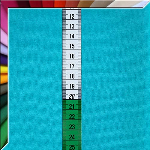Bündchenstoff Schlauchware - 140 cm XXL Breite in ca. 60 Farben - Oeko-Tex Standard 100 - ab 25cm Länge (Türkis) von Anna Kudella Bündchenstoff