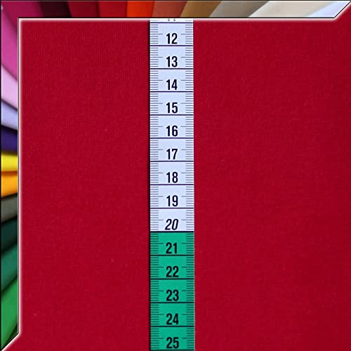 Bündchenstoff Schlauchware - 140 cm XXL Breite in ca. 60 Farben - Oeko-Tex Standard 100 - ab 25cm Länge (Karminrot) von Anna Kudella Bündchenstoff