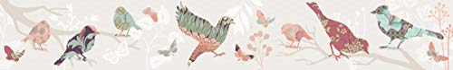 Anna Wand Kinderzimmer Bordüre selbstklebend I Made in Germany I Tapetenbordüre 450 x 11,5 cm I Wandtattoo Mädchen & Junge I Dream Birds Vögel von Anna Wand
