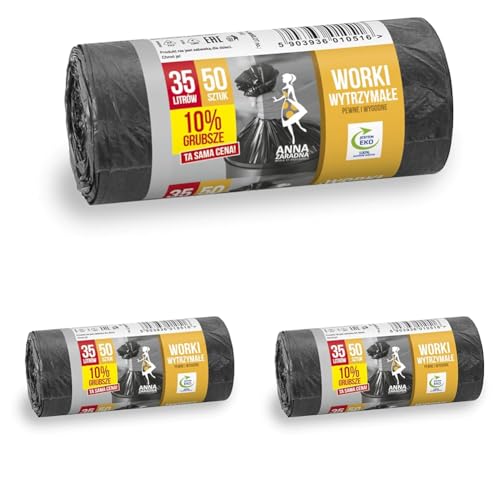 ANNA ZARADNA 10% Dicker Müllbeutel Reißfest Haltbar 35l | 50 Stück - 1 Rolle | Müllsack Mülltüte Abfallsäcke für Den Hausmüll Büro aus dicker HDLD-Regranulatfolie Farbe: Schwarz, ST-AZ-010516 ANNA ZARADNA 10% Dicker Müllbeutel Reißfest Haltbar 35l | 50 Stück - 1 Rolle | Müllsack Mülltüte Abfallsäcke für Den Hausmüll Büro aus dicker HDLD-Regranulatfolie Farbe: Schwarz, ST-AZ-010516 von Anna Zaradna