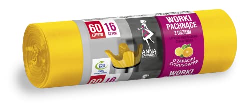 ANNA ZARADNA ST-AZ-033645 Müllbeutel mit Henkeln 60 l Stark | 16 Stück | Zitrusduft | Müllsack Mülltüte Abfallsäcke für Den Hausmüll Büro aus HDLD-Folie Hergestellt Farbe: Gelb ANNA ZARADNA ST-AZ-033645 Müllbeutel mit Henkeln 60 l Stark | 16 Stück | Zitrusduft | Müllsack Mülltüte Abfallsäcke für Den Hausmüll Büro aus HDLD-Folie Hergestellt Farbe: Gelb von Anna Zaradna