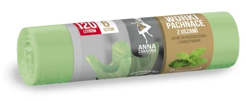 ANNA ZARADNA ST-AZ-038114 Müllbeutel mit Henkeln 120 l Stark | 6 Stück | Minzduft | Müllsack Mülltüte Abfallsäcke für Den Hausmüll Büro aus HDLD-Folie Hergestellt Farbe: Grün ANNA ZARADNA ST-AZ-038114 Müllbeutel mit Henkeln 120 l Stark | 6 Stück | Minzduft | Müllsack Mülltüte Abfallsäcke für Den Hausmüll Büro aus HDLD-Folie Hergestellt Farbe: Grün von Anna Zaradna