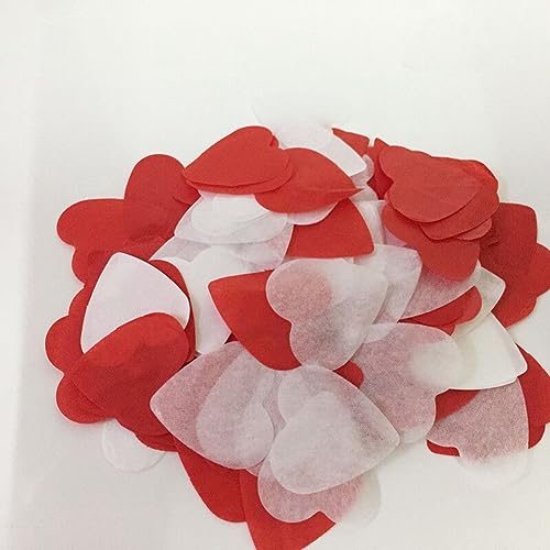 Annadue Konfetti, Farbenfrohe Konfetti, Wunderschön für DIY -Accessoires Hochzeit (Pfirsichherz Rot -und Weiß gemischte Farbe) von Annadue