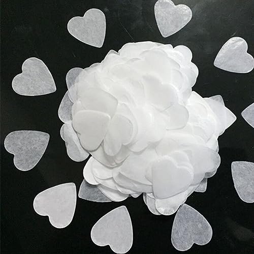 Annadue Konfetti, Farbenfrohe Konfetti, Wunderschön für DIY -Accessoires Hochzeit (Pfirsichherz weiß) von Annadue