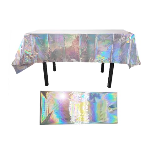 Annakideya Laser-Tischdecke, Party-Dekoration, Einweg-Tischdecke, einfarbig, Laser, bunt, für Hochzeit, Party, Geburtstag, Weihnachten, Babyparty, Dekoration, 137 x 274 cm Annakideya Laser-Tischdecke, Party-Dekoration, Einweg-Tischdecke, einfarbig, Laser, bunt, für Hochzeit, Party, Geburtstag, Weihnachten, Babyparty, Dekoration, 137 x 274 cm von Annakideya