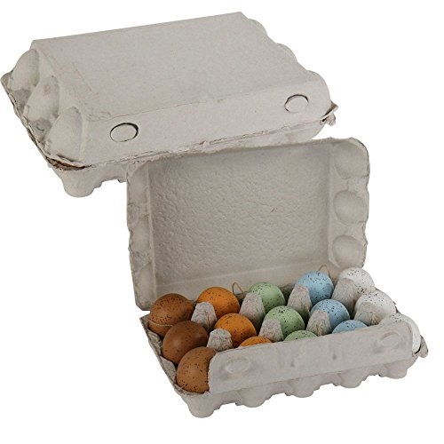 Annastore 15 Stück echte Ostereier stilvoll und außergewöhnlich in Pastellfarben zum Hängen in Pappbox von Annastore