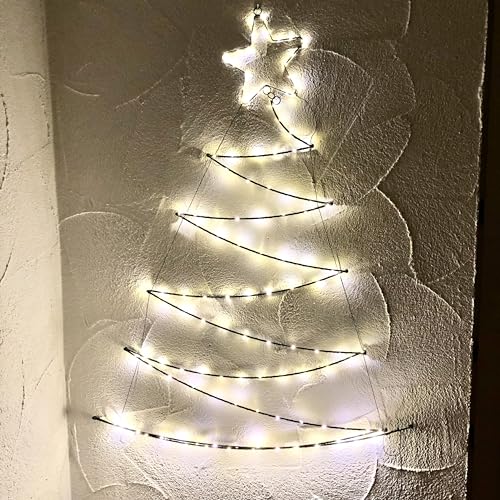 LED Weihnachtsbaum Dekoration, 125 Warmweiße LEDs, Für Innen- und Außenbereich geeignet, 110cm Höhe, Tannenform Weihnachtsdekoration, IP44 Wasserdicht, mit Langlebiger Lichtschlauch und Sternspitze von Annastore