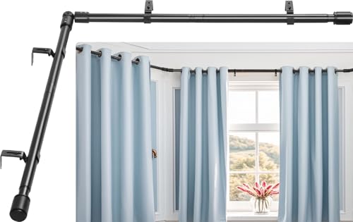 Anndason Robustes 2,5 cm Eckvorhangstangen-Set, 76,2-214,2 cm, Gardinenstange für Fenster, L-förmige Gardinenstangen, Fenstervorhangstangen-Set, Schwarz Anndason Robustes 2,5 cm Eckvorhangstangen-Set, 76,2-214,2 cm, Gardinenstange für Fenster, L-förmige Gardinenstangen, Fenstervorhangstangen-Set, Schwarz von Anndason