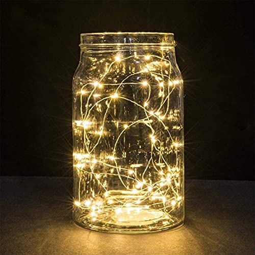 Annefly 2PACK 2m Lichterkette mit Timer 20 LEDs kleine Batterie wasserdicht batteriebetrieben Innen für Party, Weihnachten, Halloween, Hochzeit, tolle Schlafzimmer Deko (Warmweiß) (2m 2p) von Annefly