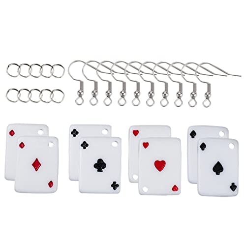 Anneome 1 Box Spielkarten Ohrringe Exquisiter Poker Anhänger Schicke Halskette Spielkarten Charm Für Halskette Hängender Poker Charm Modische Poker Halskette Hängende Spielkarten von Anneome