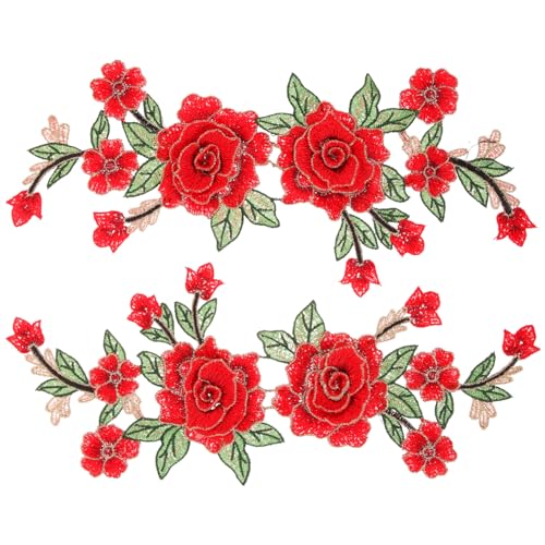Anneome 1 Paar Dekorative Blumenförmige Stoffpatches Rote Handarbeitsapplikationen für Diy Vielseitige Bekleidungsflicken für Projekte Anneome 1 Paar Dekorative Blumenförmige Stoffpatches Rote Handarbeitsapplikationen für Diy Vielseitige Bekleidungsflicken für Projekte von Anneome