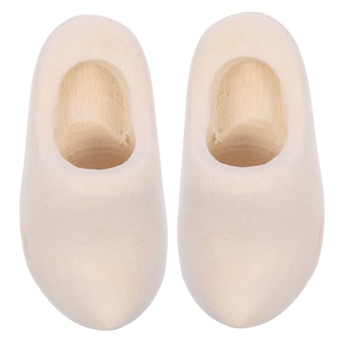 Anneome 1 Paar Holzschuhe Schlüsselbund Unbemalt Puppenstiefel Miniatur Winzig Stiefeletten Einfach Unvollendet Mini- Puppen- -schuhe Puppenschuhe Zum Basteln Puppenhaus von Anneome