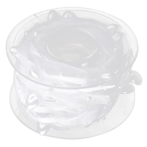 Anneome 1 Rolle Herzförmige Perlenkette Dekoband Weißes Satinband für Hochzeit Valentinstag Robustes Dekoratives Geschenkband für DIY Verpackungen von Anneome