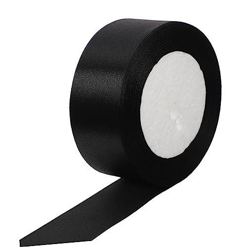 Anneome 1 Rolle Hochzeitsband als seidenband ribbon seidenbänder verpackung geschenkeband wickeln sortiert Bastelband verpacken dekoratives Partyband Polyester Black von Anneome