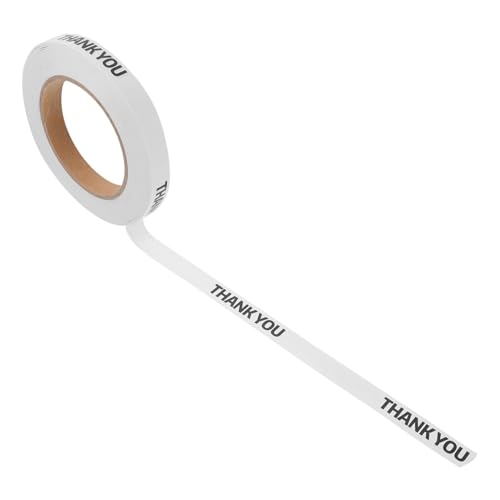 Anneome 1 Rolle Packband Aus Papier Runden Beutelverschlussbänder Vielen Dank An Das Klebeband Für Die Versiegelung Klebebänder Für Verpackungsbeutel Packbänder Weiß von Anneome