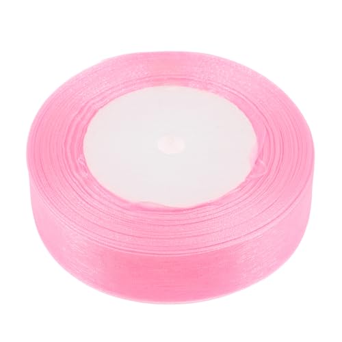 Anneome 1 Rolle Verpackungsband Wickelband Bastelbänder Einwickeln Valentinstag-satinband Brautsträuße Bänder Tüllband Besticktes Band Valentinsband Frühlingsblumenband Rosa Chiffon von Anneome