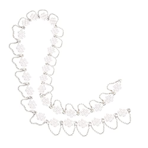 Anneome 1 Saite Rhinestone Kette mit Perlen Diy Dekoration für Haarband Kleidung Bastelprojekte Breiter Perlenschmuck für Kreative Designs und Styles von Anneome
