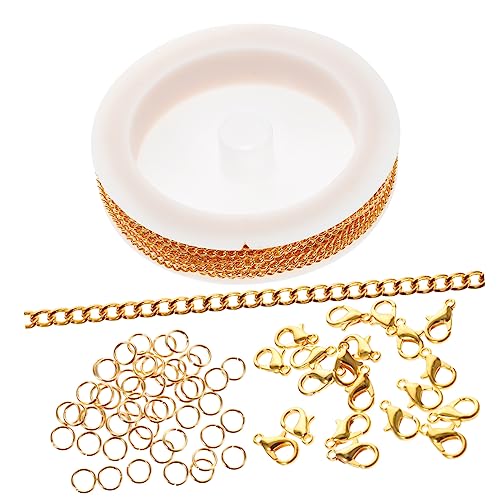 Anneome 1 Satz Diy Schmuckherstellung Eisenkette mit Karabiner und Offenen Ringen für Armband Halskette und Kreative Bastelprojekte Goldfarbene Kettenverzierung Anneome 1 Satz Diy Schmuckherstellung Eisenkette mit Karabiner und Offenen Ringen für Armband Halskette und Kreative Bastelprojekte Goldfarbene Kettenverzierung von Anneome