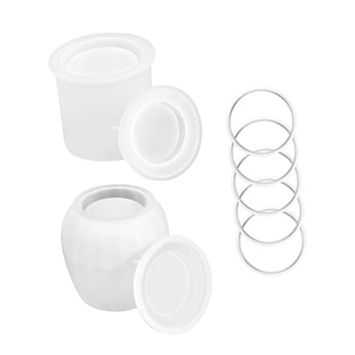 Anneome 1 Satz Diy Silikonform für Runde Aufbewahrungsgläser Teiliges Silikon Formen für Epoxidharz für Handwerk und Dekoration Einfach zu Verwenden Reinigen von Anneome