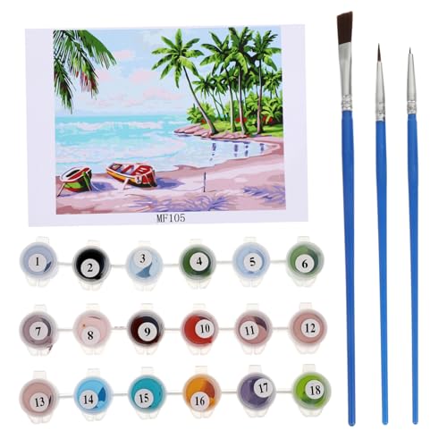 Anneome 1 Satz Diy Zahlenmalerei für Küsten Coconut Tree Wanddekoration Farbige Malerei für Schlafzimmer ohne Rahmen Anneome 1 Satz Diy Zahlenmalerei für Küsten Coconut Tree Wanddekoration Farbige Malerei für Schlafzimmer ohne Rahmen von Anneome