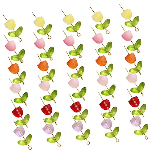 Anneome 1 Satz Glasperlen Mixed Colors für DIY Schmuckherstellung Tulpenblüten Spacer Beads für Armbänder und für Kreative Bastelprojekte und von Anneome