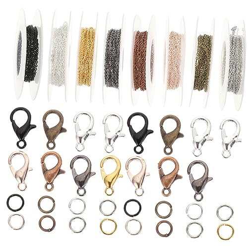 Anneome 1 Satz Karabiner-Schmuck-Accessoires jewelry making supplies schmuckherstellung zubehör Schlüssel Schließe Crimpen Ring Halskettenkette mit Schnallen Schmuckketten-Kit Legierung Anneome 1 Satz Karabiner-Schmuck-Accessoires jewelry making supplies schmuckherstellung zubehör Schlüssel Schließe Crimpen Ring Halskettenkette mit Schnallen Schmuckketten-Kit Legierung von Anneome