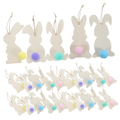 Anneome 1 Satz Osterhasen Holzschnitt für Diy Bastelprojekte Teilig mit Farbigen Filzkugeln und Bändern Sichere und Natürliche Holzmaterialien für Kreative Dekorationen Anneome 1 Satz Osterhasen Holzschnitt für Diy Bastelprojekte Teilig mit Farbigen Filzkugeln und Bändern Sichere und Natürliche Holzmaterialien für Kreative Dekorationen von Anneome