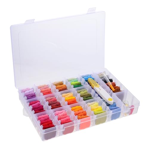 Anneome 1 Satz Stickanzug embroidery set Stickfaden Nähset erste Party Nadeln klein Stickset mit Organizer Freundschaftsarmband-Kit Stickgarn-Kit Stickzubehör Plastik von Anneome