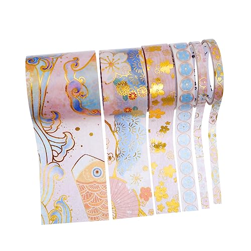 Anneome 1 Satz Washi Tape Set mit Dekorativen Goldfolien Klebebändern Handwerksmaterial für Scrapbooking Journaling und Kreative Bastelprojekte Selbstklebend und Einfach zu Verwenden von Anneome