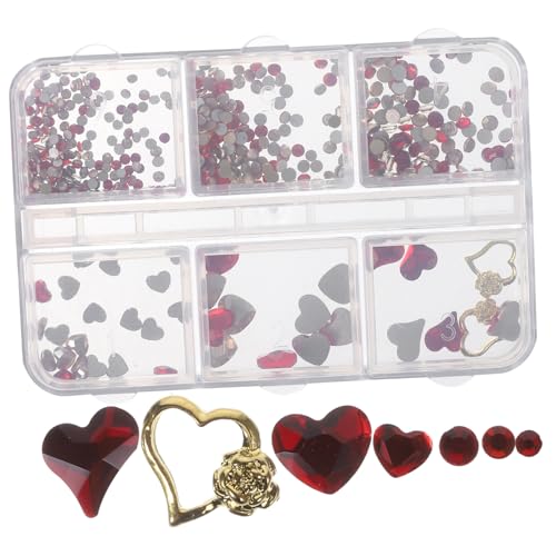 Anneome 1 Schachtel Nail Charms Herzform Strasssteine Nageldekorationen Kleine Große Kristallsteine Flach Rosa Champagnerfarben für Nail Art Glamouröse Maniküre von Anneome