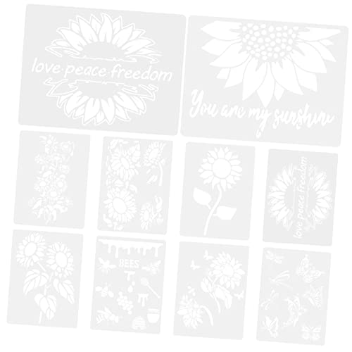 Anneome 10 Blatt Wiederverwendbare und Zeichenschablonen Format mit Sonnenblumen Design für Diy Wandkunst und Projekte von Anneome