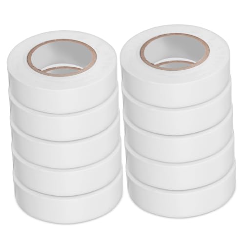 Anneome 10 Rollen Isolierband Draht Montageband Puzzle Kabel Doppelseitiges Klebeband Abnehmbar Wärmeband Klebebänder Elektriker Werkzeug Elektrisches Band Weiß Pvc von Anneome