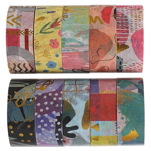Anneome 10 Rollen Washi Tape Set Diy Dekorative Klebebänder für Scrapbooking Handbuch Tagebuch und Kreative Projekte Rolle Geometrische Muster Selbstklebend von Anneome